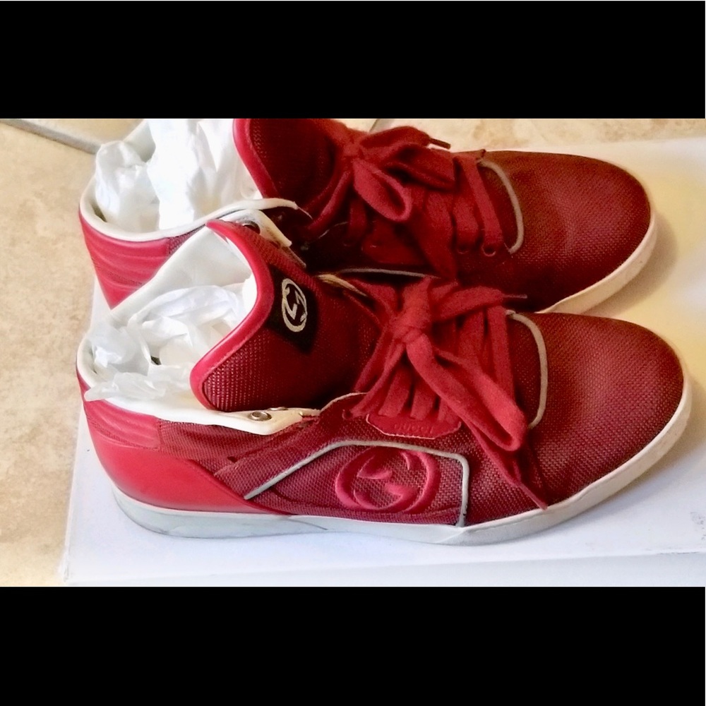 Red Gucci Hi Sneakers
